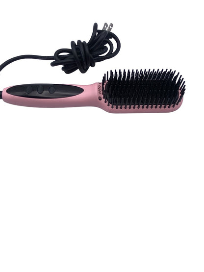 Hair Straightener Brush Electric Pink Temperature Control