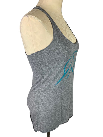 Small Women's Gray Soft Racerback Tank Top "The Gravity Vault"