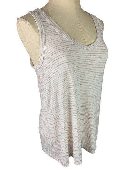 Small Old Navy Luxe Soft Cotton Tan Brown Striped Tank Top Women's