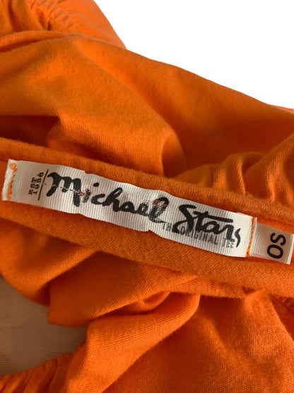 One Size Michael Stars Orange One Shoulder Orange Jersey Knit Dress