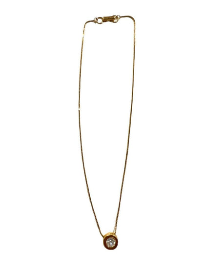 Swarovski Goldtone Box Chain Round Pendant Necklace