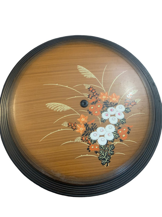 Midcentury OMC Japan Round Bento Box Sectioned Lidded Tray Insert