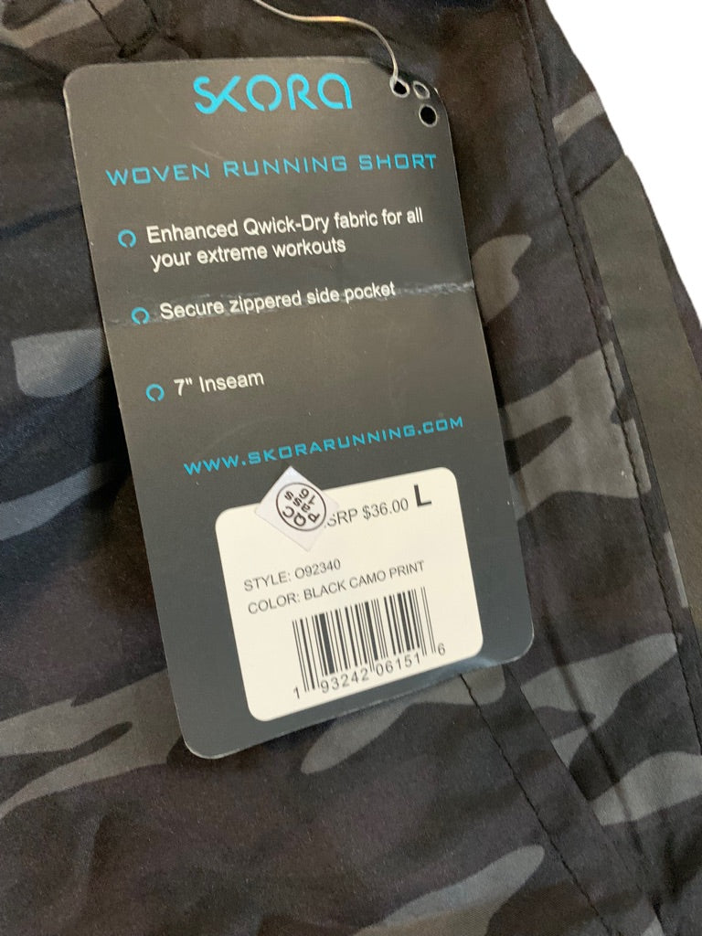 Large Skora Black and Camo Quick Dry Women's Running Shorts New Reflective