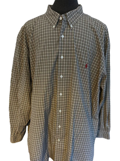 Men's 4XB Ralph Lauren Plaid Button Down Long Sleeve Shirt