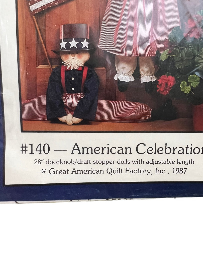 Dream Spinners American Celebration Door Knob Draft Stopper Doll Sewing Pattern Vintage