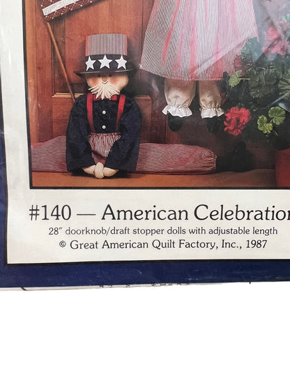 Dream Spinners American Celebration Door Knob Draft Stopper Doll Sewing Pattern Vintage