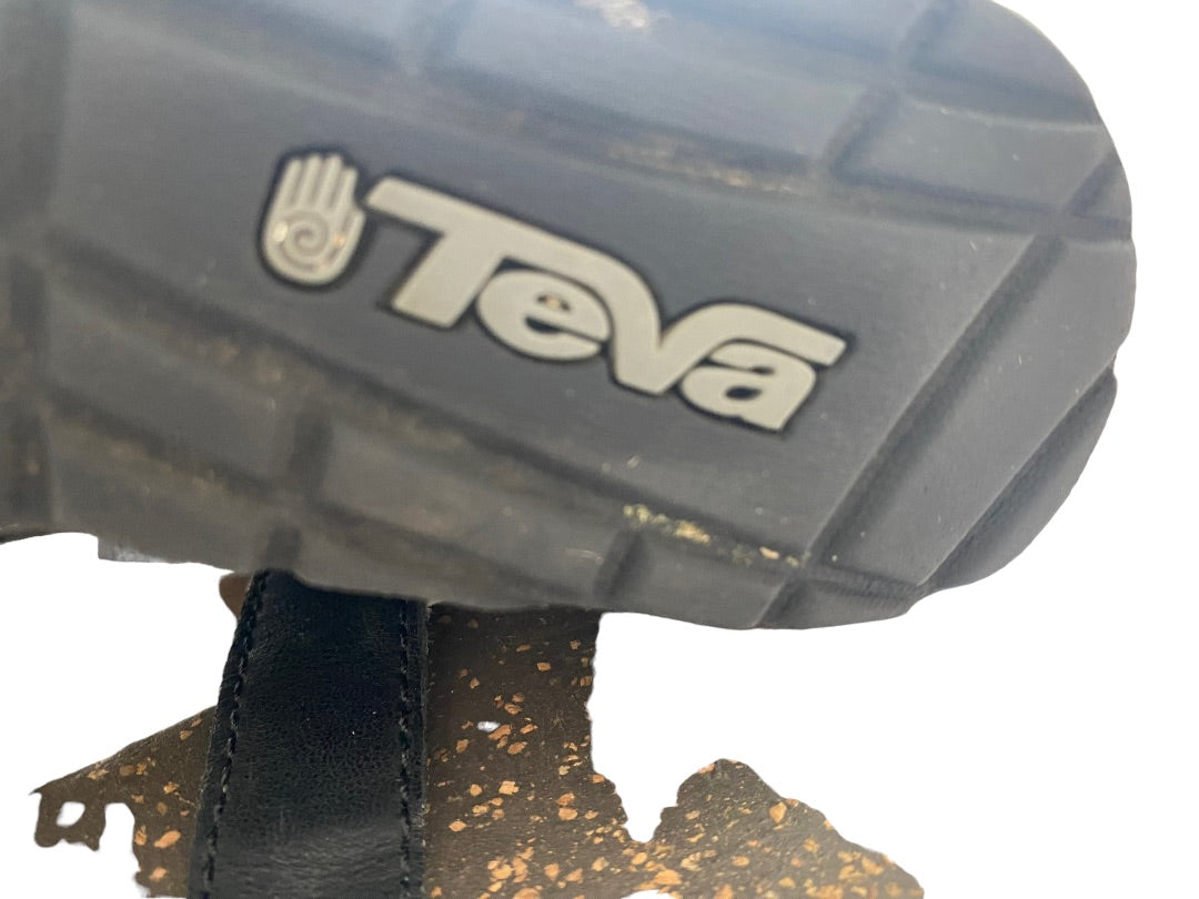 9 Teva Cabrillo Crossover Wedge Sandals Black
