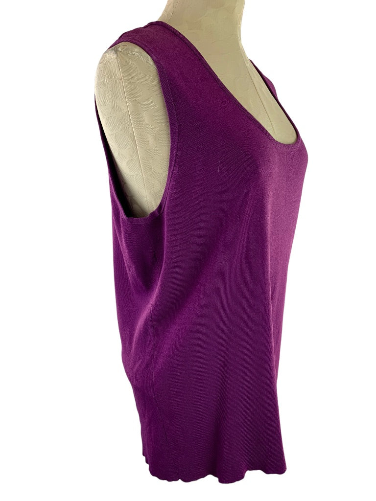 18/20 Dressbarn Woman Purple Sleeveless Pullover Sweater Shell