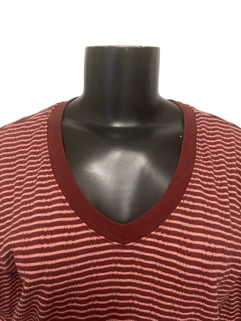 Small Anthropologie Striped V-Neck 3/4 Sleeve Womens Top