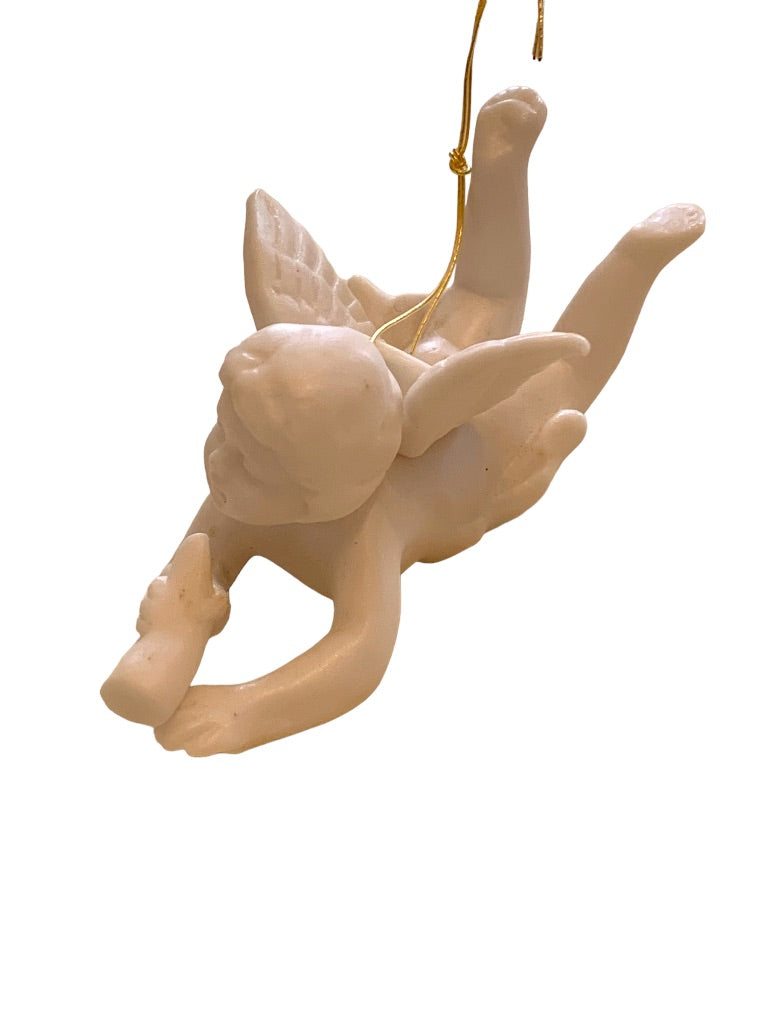 Vintage Ceramic Hanging Angel Ornaments Cherub New Old Stock Box of 5