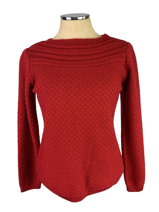 Medium Croft & Barrow Women's Red Pullover Sweater Textured