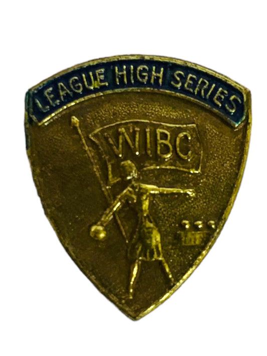 Vintage Lapel Pin Brooch WIBC League High Series Women Bowling 1"h x .75"w