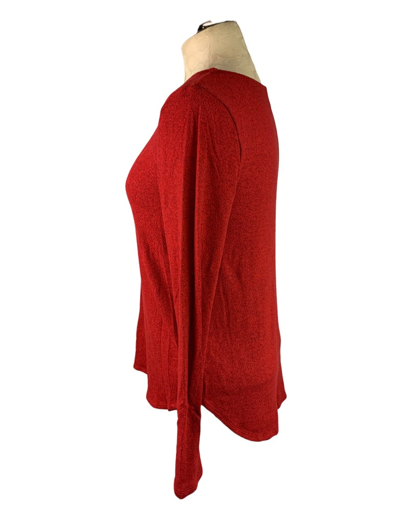 Large Old Navy Women's Red Lightweight Long Sleeve Sweater Hi Lo Hem