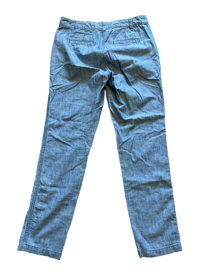 0 GAP Girlfriend Khaki Chambray Cotton Pants Light Blue