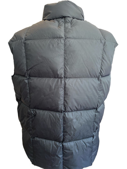 Large Land's End Black Puffer Vest Mens Down