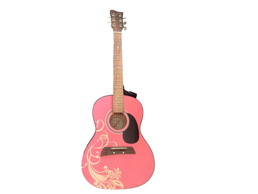 First Act Acoustic Pink Flower Guitar Style MG3012 with Strings