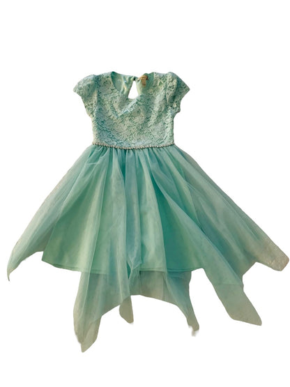 7 Speechless Girls Mint Green Party Dress Cap Sleeve Lace and Tulle