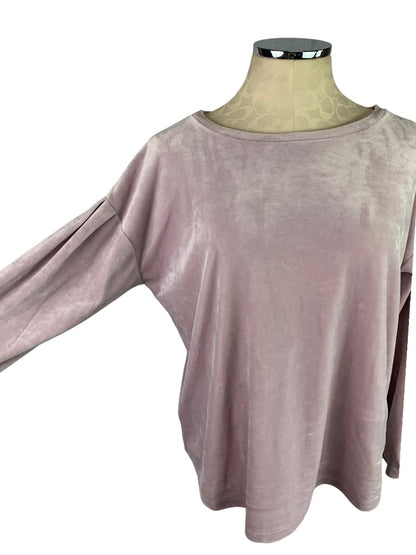 Medium Old Navy Women's Orchid Velour Pullover Puff Sleeve Top Shirt