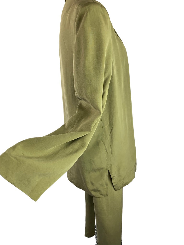 Large Moda Seta by Sandra King Women's Sage Green Pant Suit 2 Piece