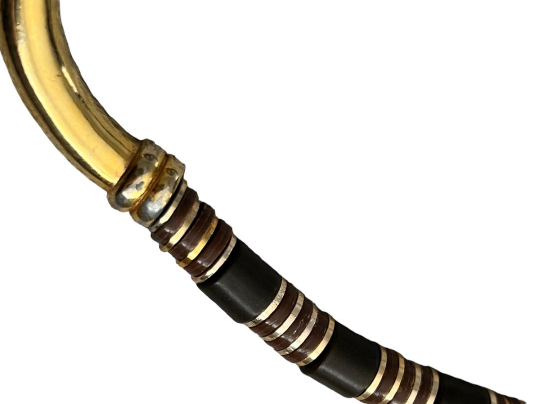 Anne Klein Brown Gold Stacked Bead Statement Necklace 22"