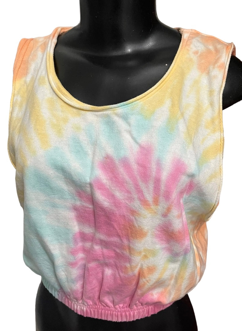 Medium Ocean Drive Cotton Tye Dye Sleeveless Womens Top Elastic Waist