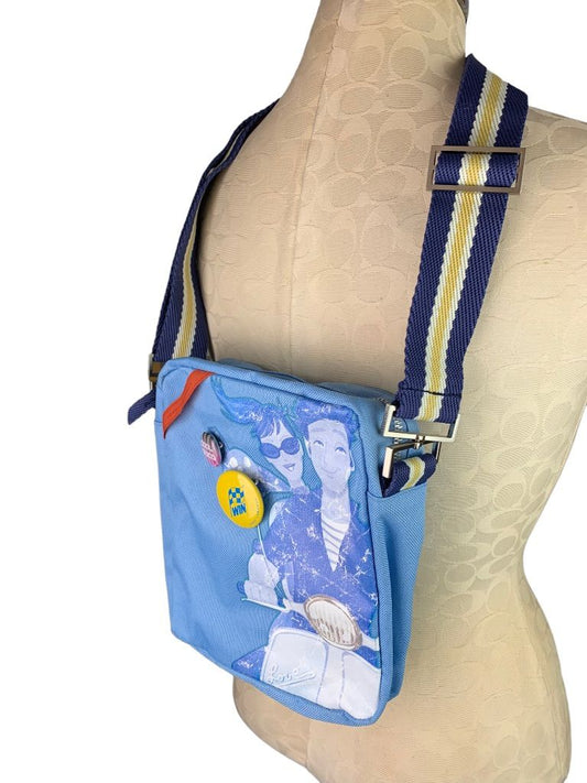 Jordi Labanda School Chic Blue Hipster Bag New Miquelrius Pins