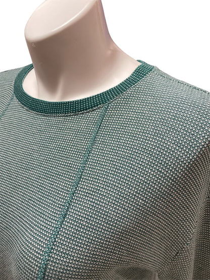 XL J Jill Emerald Green Long Sleeve Pullover Top White Dot pattern