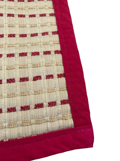 Set of 4 Woven Placemats Table Linens Red Tan 17 1/4" x 12 1/2"