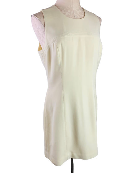 Medium Unbranded Sheath Dress Sleeveless Pale Pastel Yellow Lined