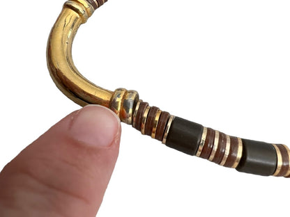 Anne Klein Brown Gold Stacked Bead Statement Necklace 22"