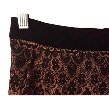 XS inLUV Women's Black Copper Straight Pencil Skirt Zipper Closure 19.5" Length