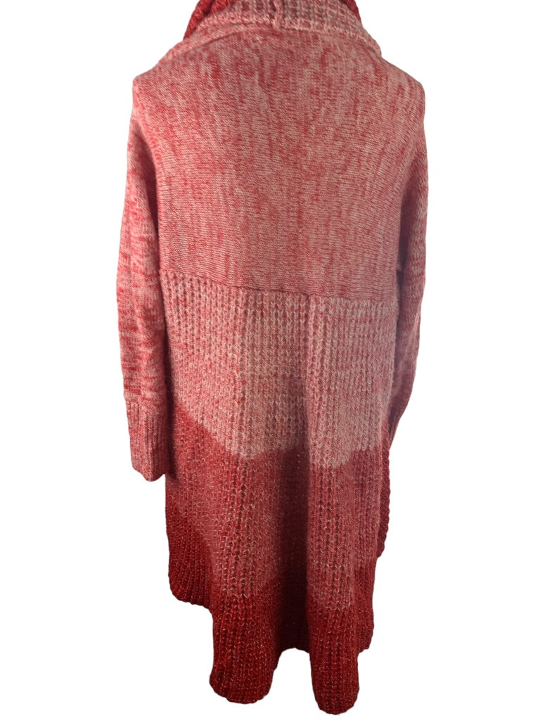 One Size Arrata Women's Red Shawl Collar Cardigan Knit Oversize Sweater