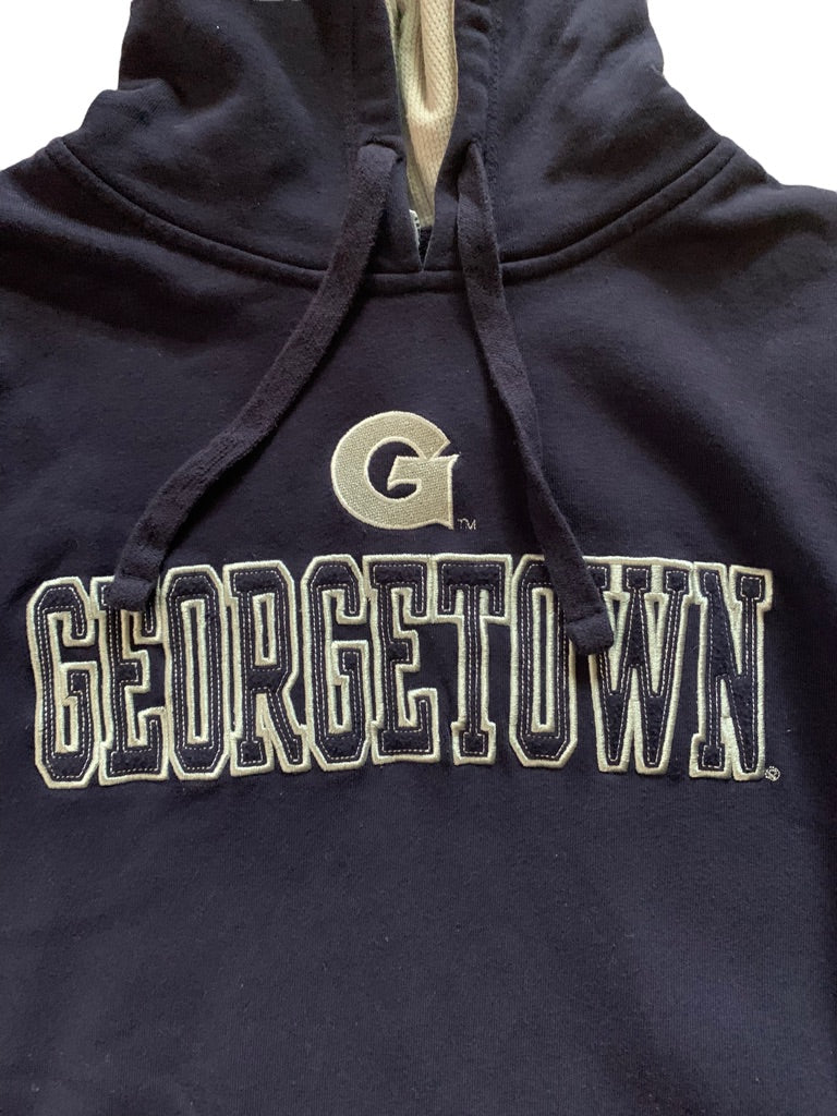 Medium Champion Navy Blue Adult "Georgetown" Pullover Hoodie Sweatshirt