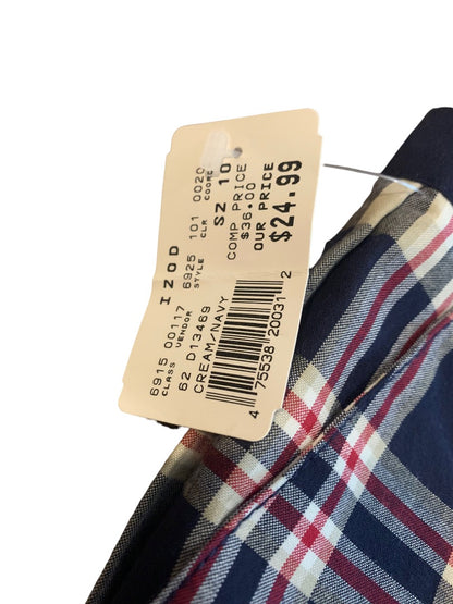 10 Izod Women's Plaid Vintage 1980s Golf Shorts New Cream Navy