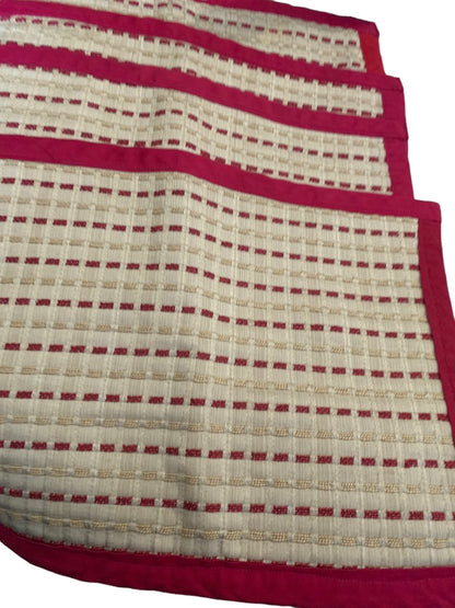 Set of 4 Woven Placemats Table Linens Red Tan 17 1/4" x 12 1/2"