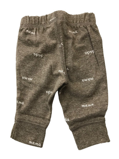 Newborn Carter's 2 Pieces Pants Joggers Pull On "dada" Gray