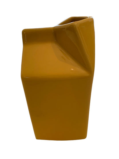 Food Network Stoneware Milk Carton Yellow Gold Dishwasher Microwave Safe