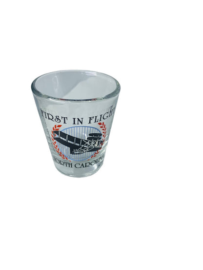 North Carolina First in Flight Shot Glass Souvenir Barware 2.5"h x 2" Top Diameter