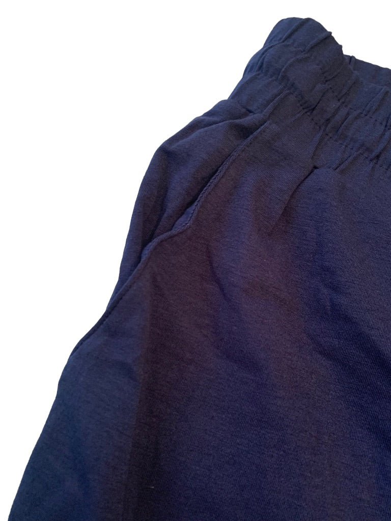 Large Any Body Women's Navy Blue Jersey Knit Joggers  Pockets Elastic Waist