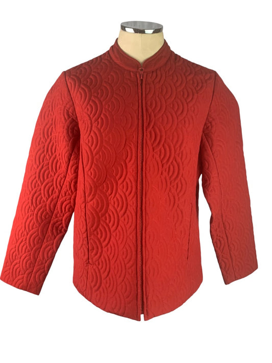 Small Laura Ashley Women's Red Full Zip Quilted Jacket Polyester Fill
