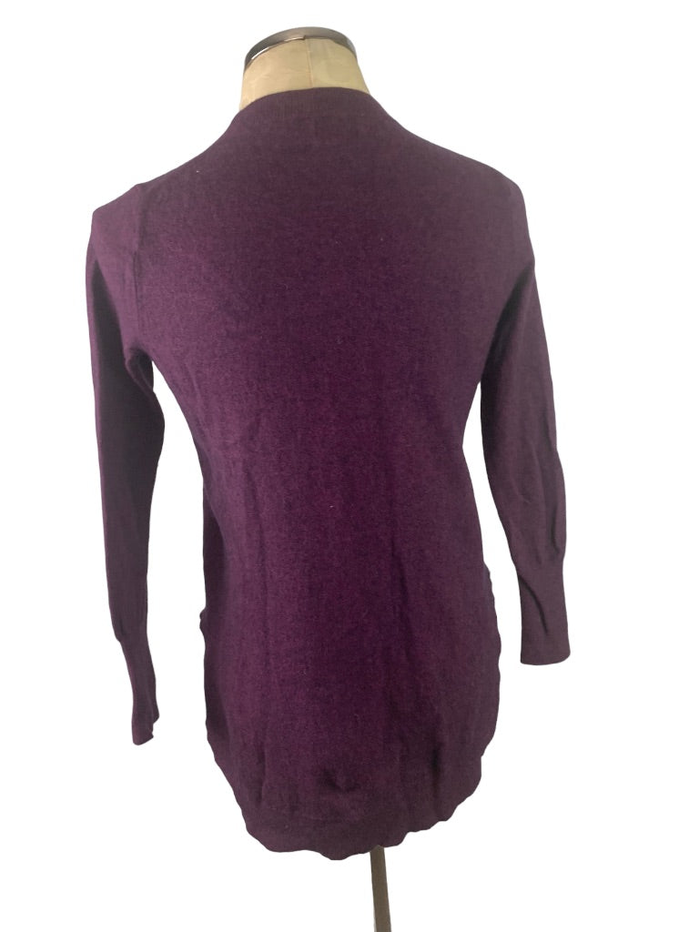 XS J.Crew Factory Women's Wool Blend Tunic Sweater Plum Style#AC624