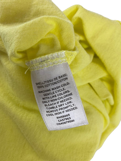 XL Caslon Yellow Flounce Hem Women's Tshirt Short Sleeve Scoop Neck