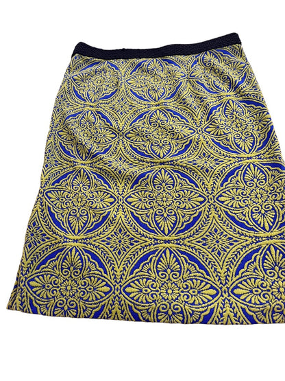 Large Anthropologie Maeve Medallion Jaquered Pencil Skirt