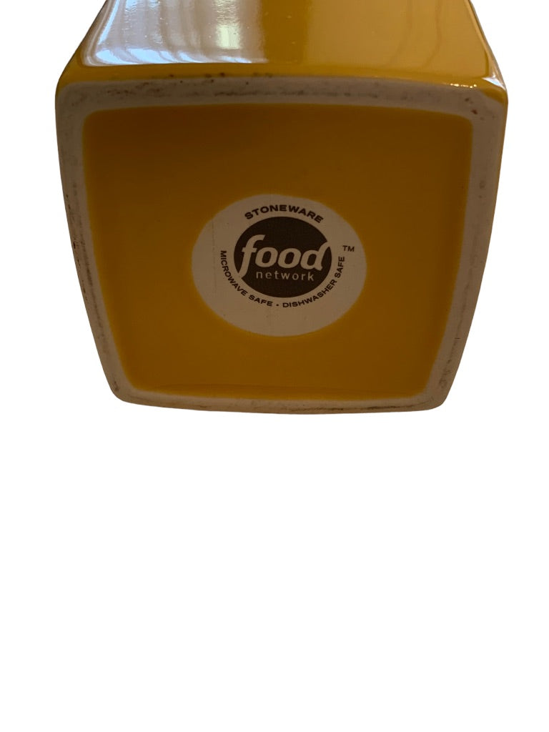 Food Network Stoneware Milk Carton Yellow Gold Dishwasher Microwave Safe