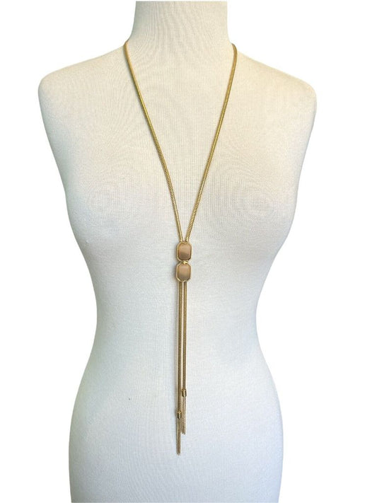 Vince Camuto Goldtone Tassle Lariat Necklace High Quality