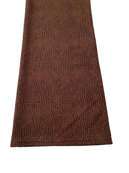 Small DG2 Diane Gilman Women's Brown Pull On Pants Snakeskin Print