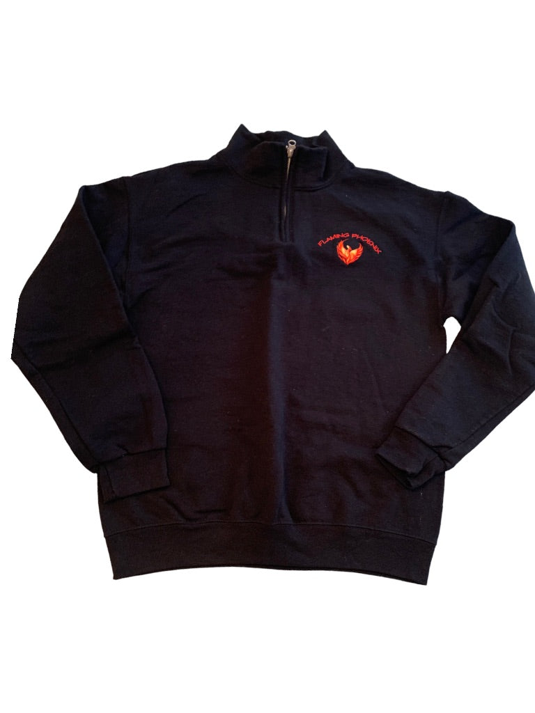 Medium Jerzees Pullover Men's Sweatshirt 1/4 Zip "Flaming Phoenix" "7423"