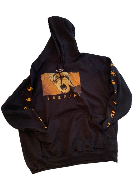 Large Naruto Adult Hoodie Pullover Black Shippuden Sweatshirt Unisex