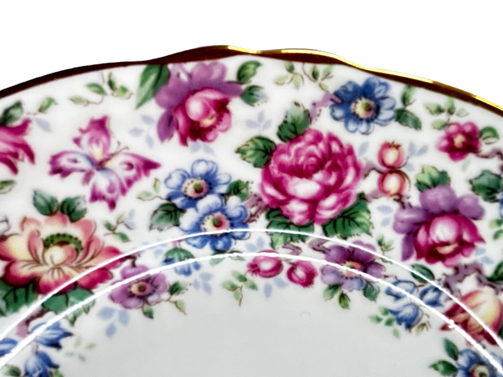 Royal Victoria Fine Bone China Springtime 8.25" Gold Trim Salad Plate