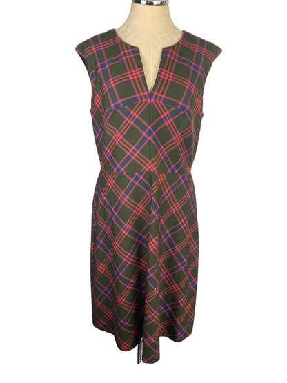 12 Trina Turk Delightful Dress A Line Plaid Dress New Retro Knee Length